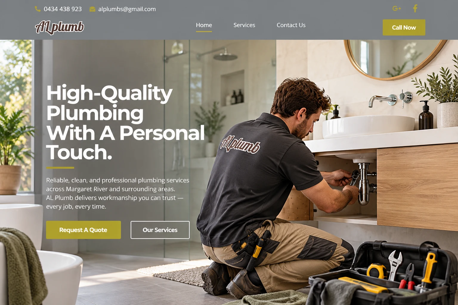 AL Plumb website cover presentation