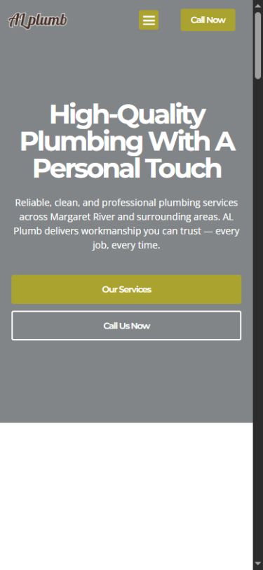 AL Plumb mobile website