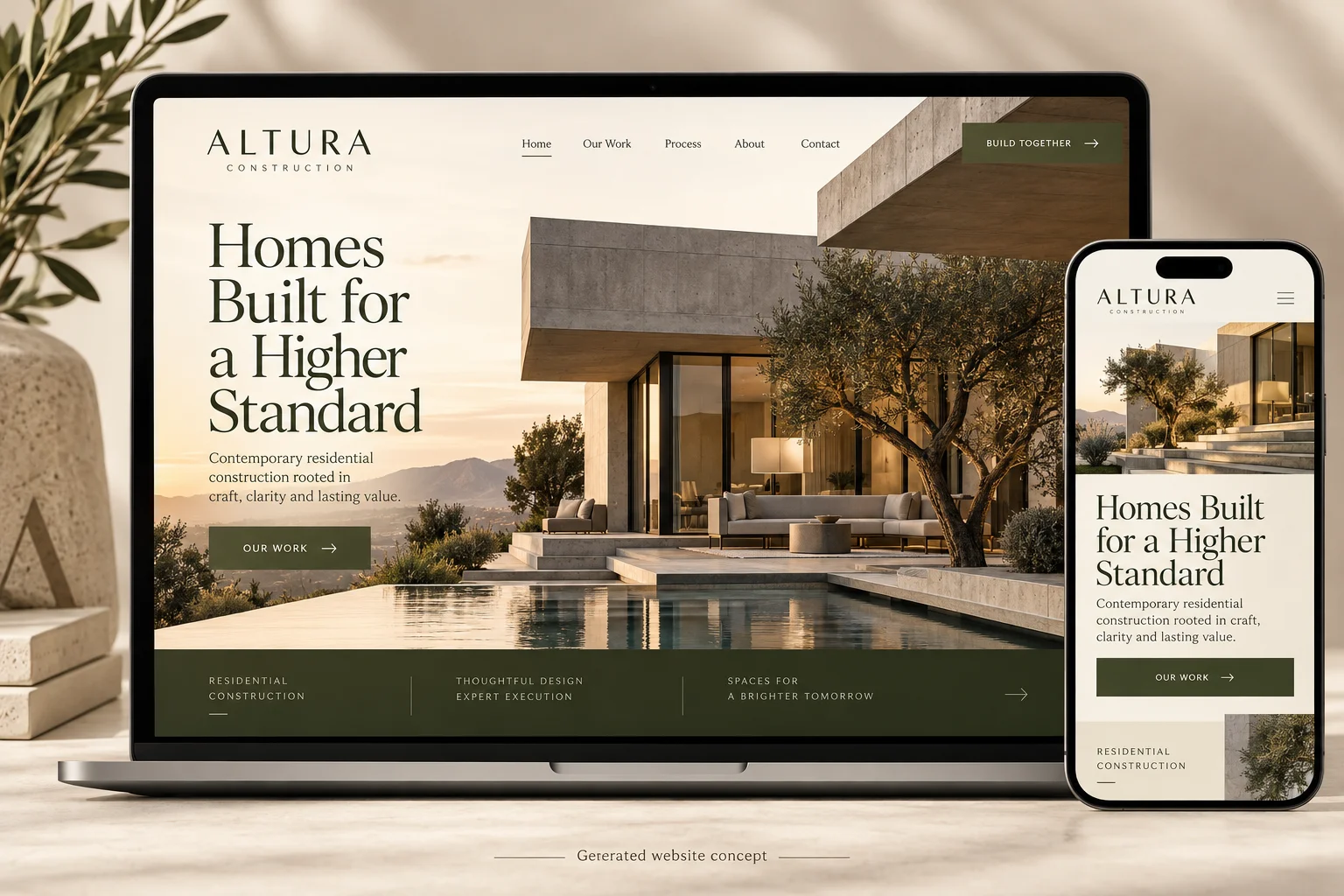 presented architecture website concept