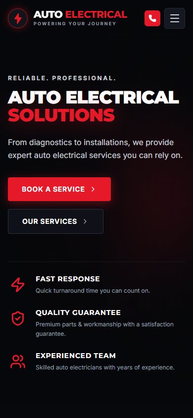 Auto Electrical Solutions actual mobile website