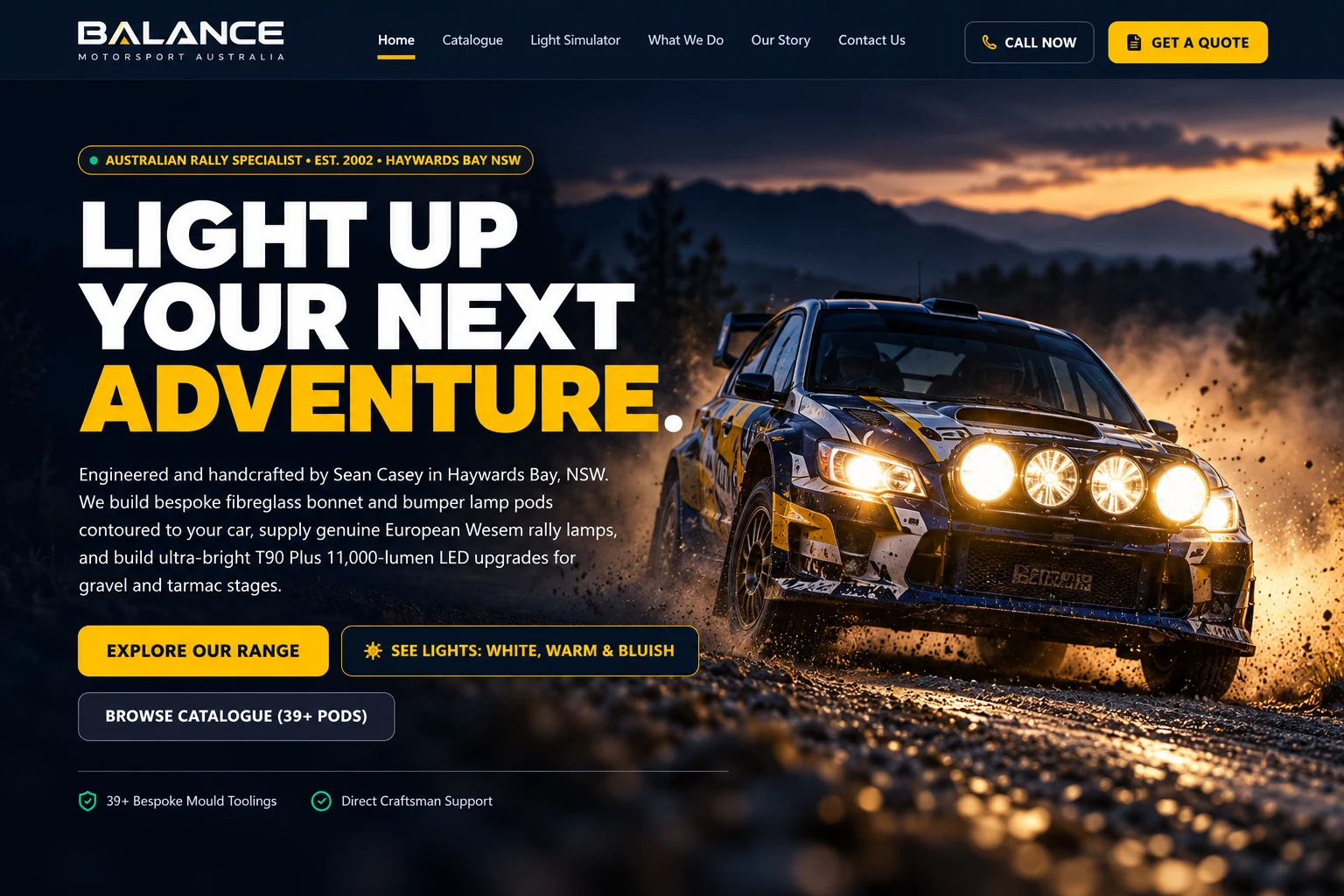 Balance Motorsport Australia website cover presentation