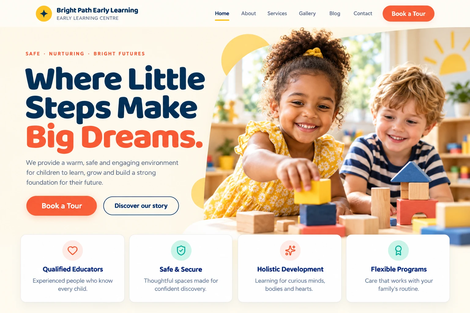 Bright Path Early Learning website cover presentation