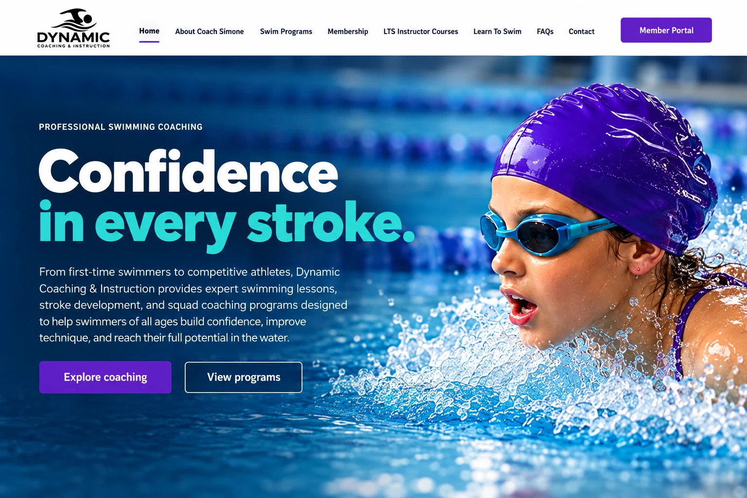 Dynamic Coaching & Instruction website cover presentation