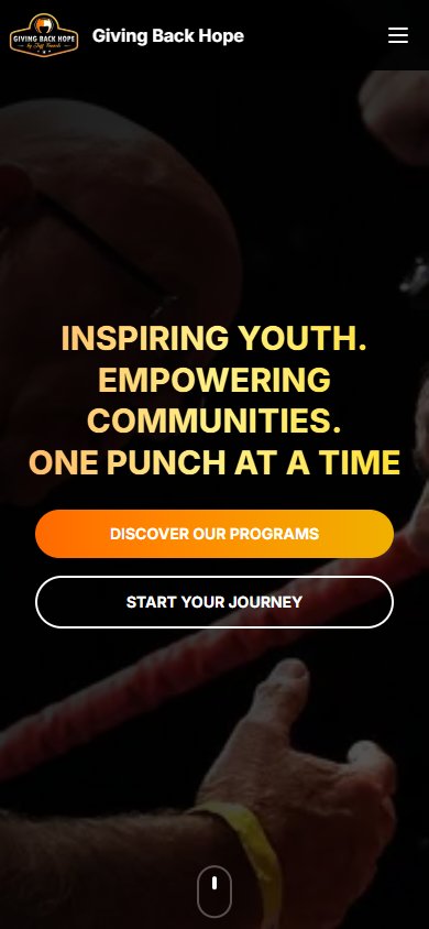 Giving Back Hope actual mobile website