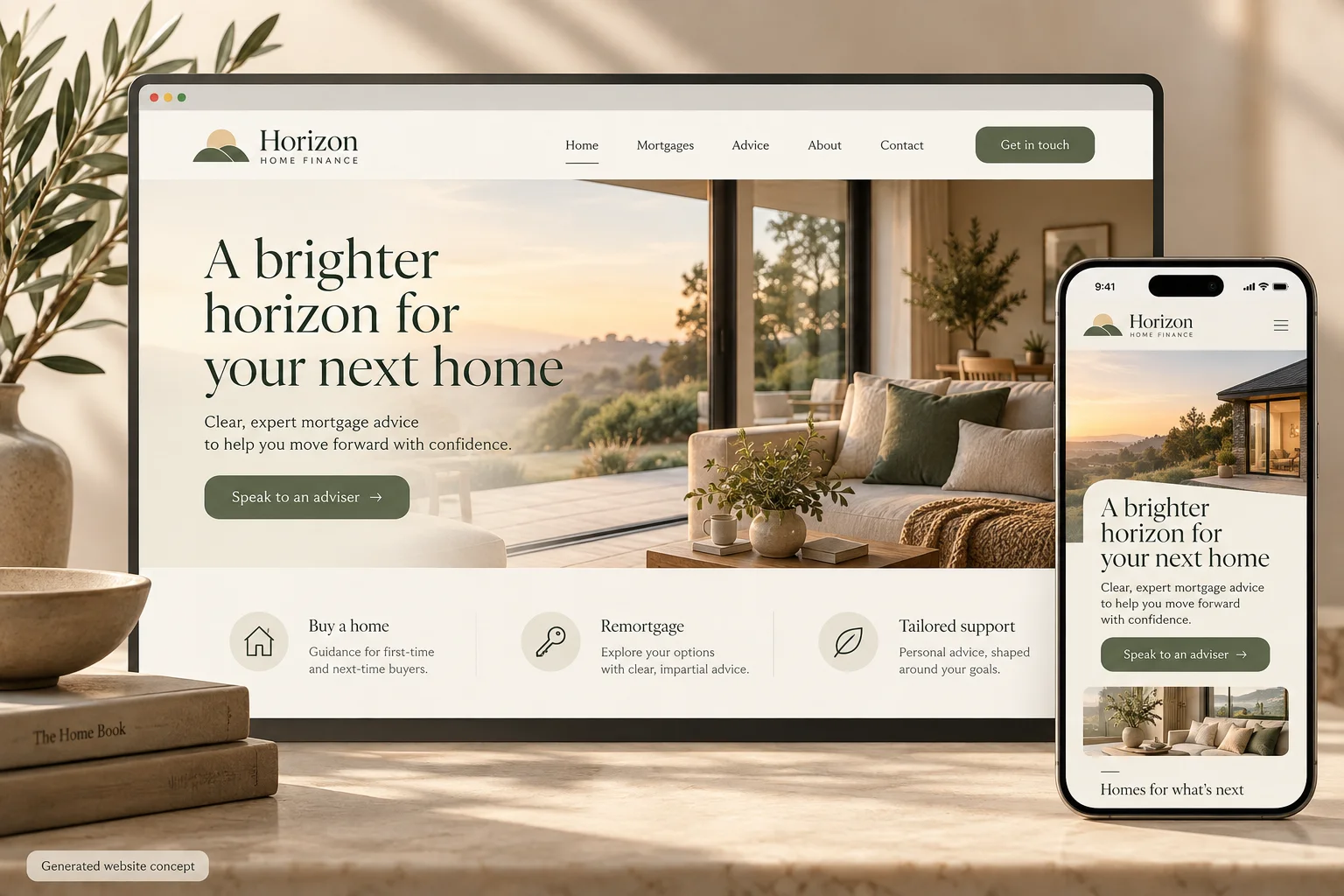 Horizon Home Finance Presented concept