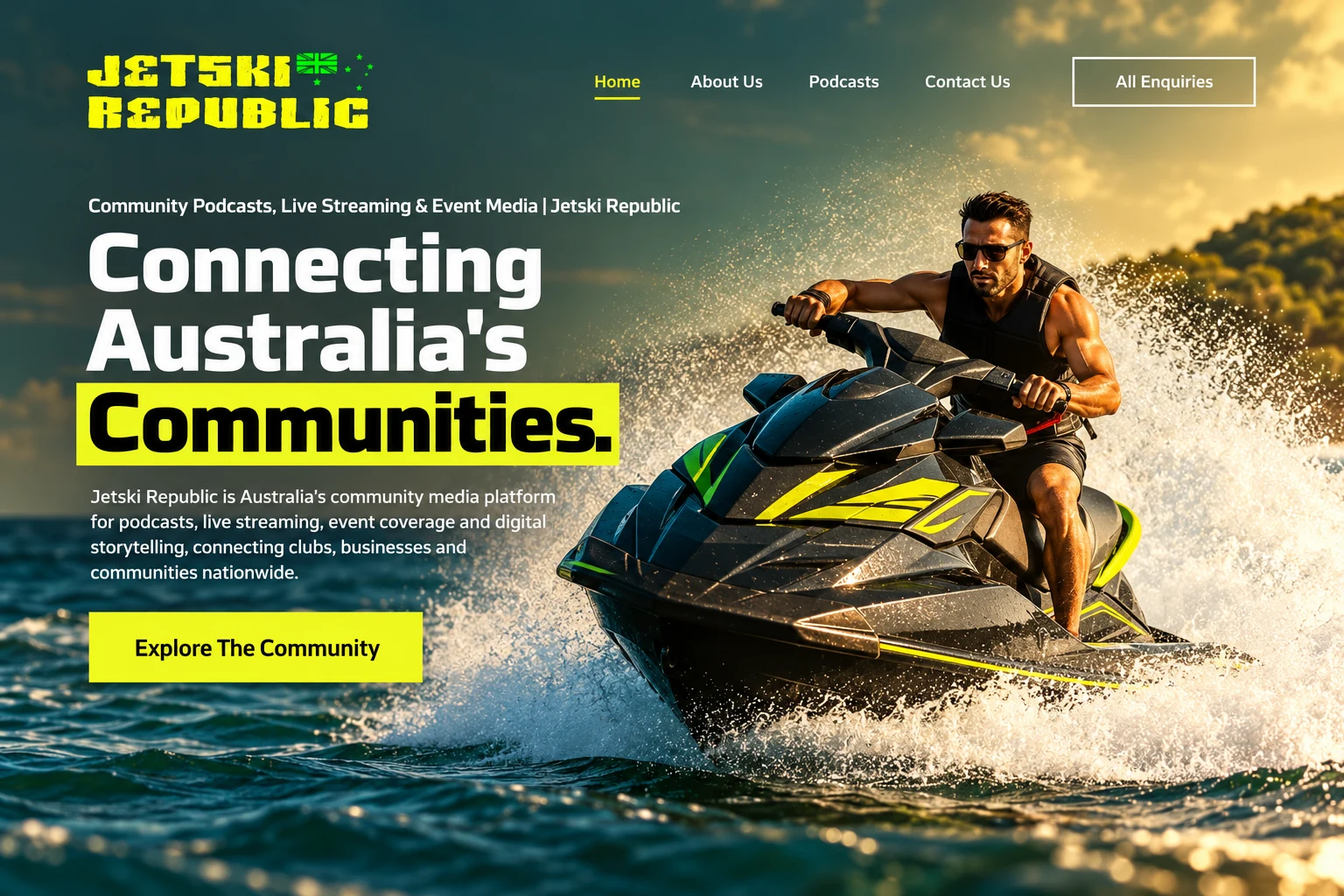 Jetski Republic website cover presentation