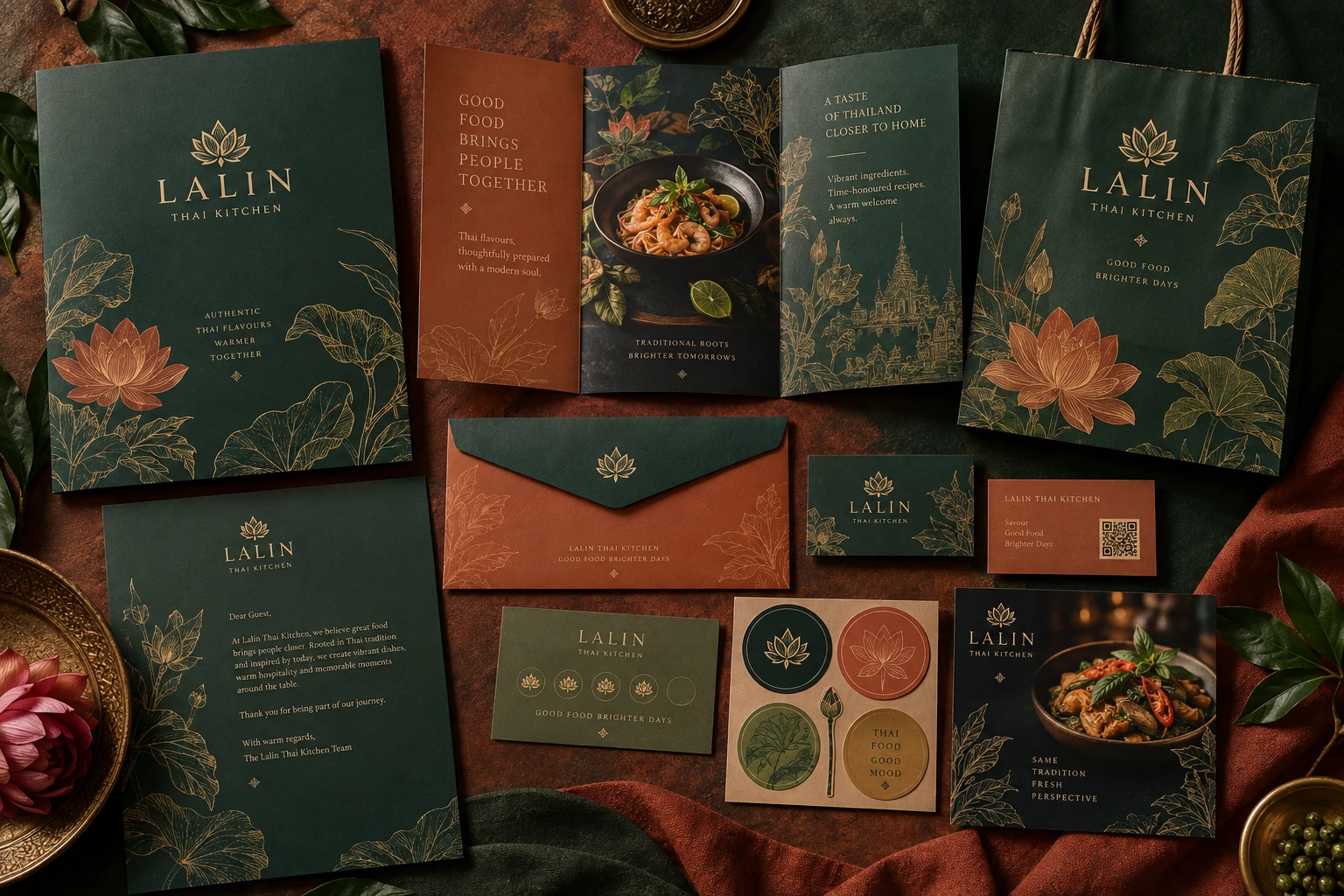 presented Lalin stationery and brochure concept