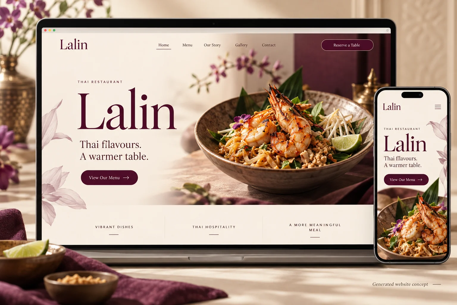 Lalin Thai Kitchen Presented concept