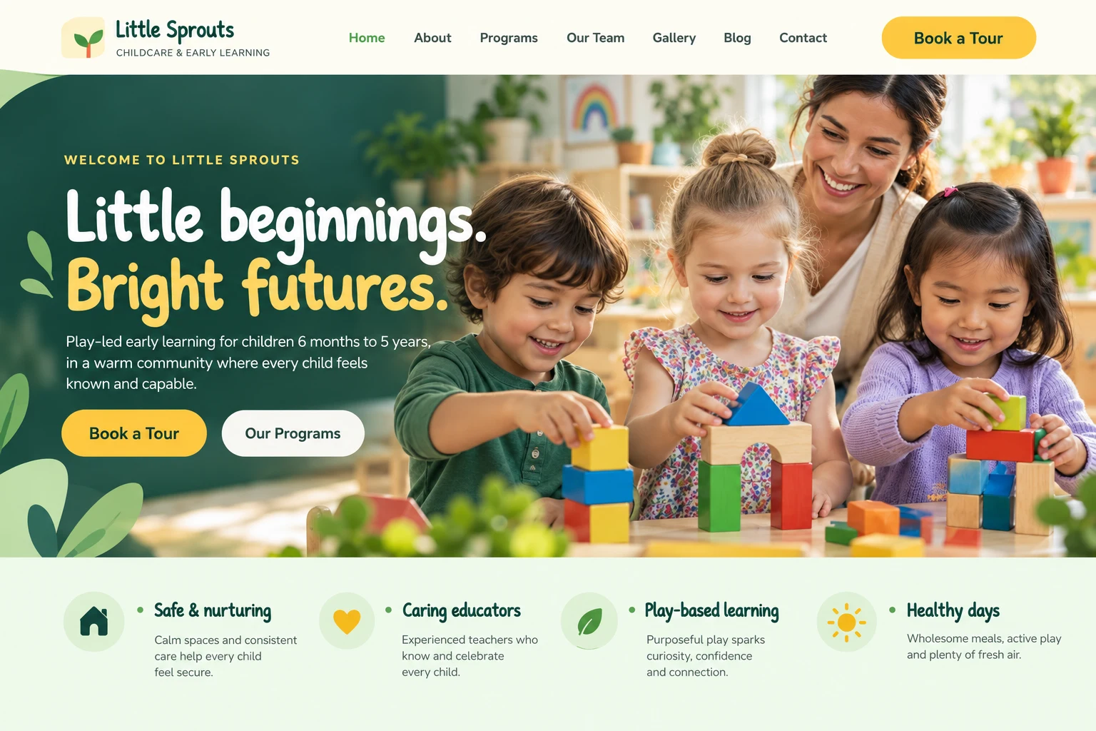 Little Sprouts website cover presentation