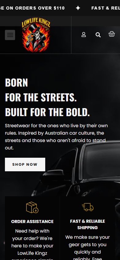 Lowlife Kingz actual mobile website