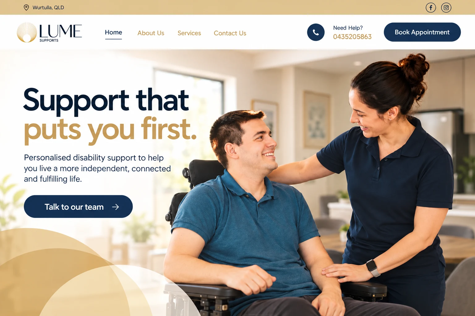 Lume Supports website cover presentation
