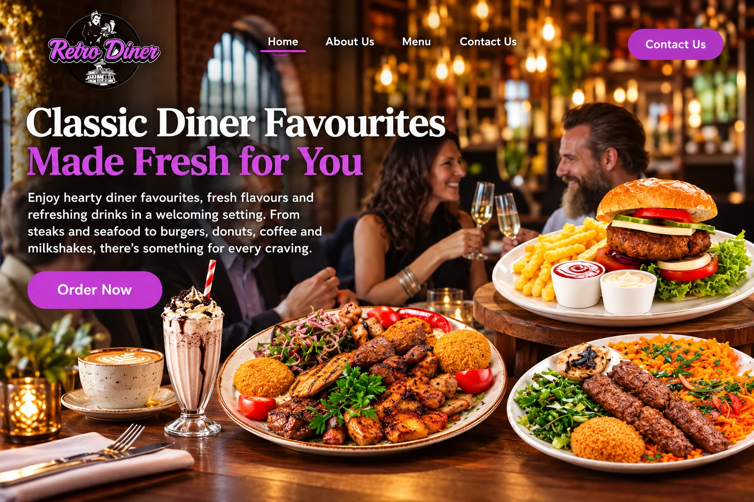The Retro Diner website presentation