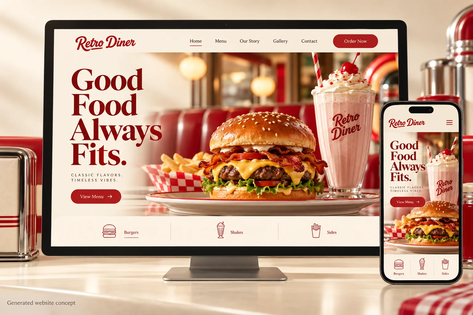 The Retro Diner Presented concept