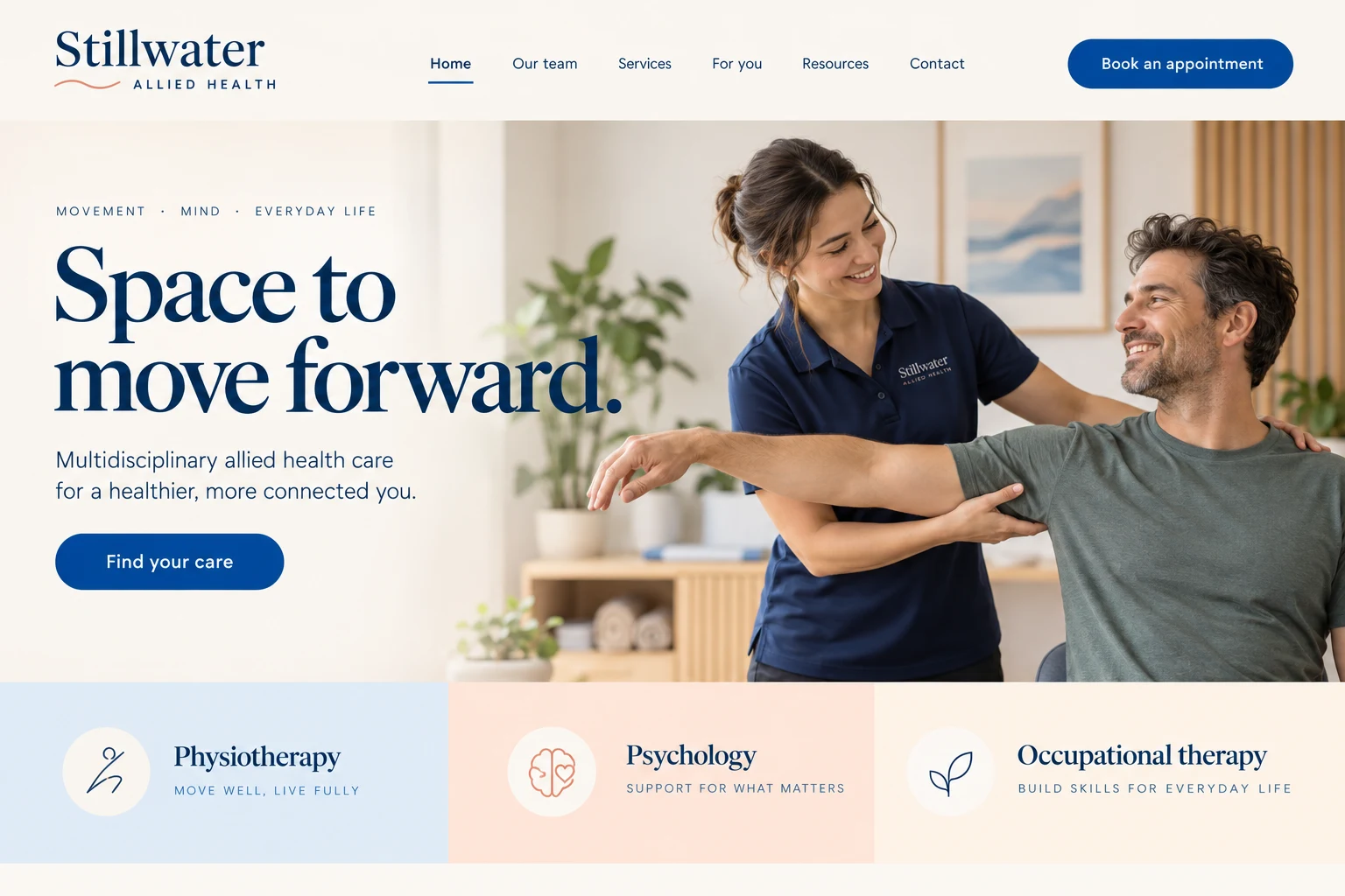 Stillwater Allied Health website concept
