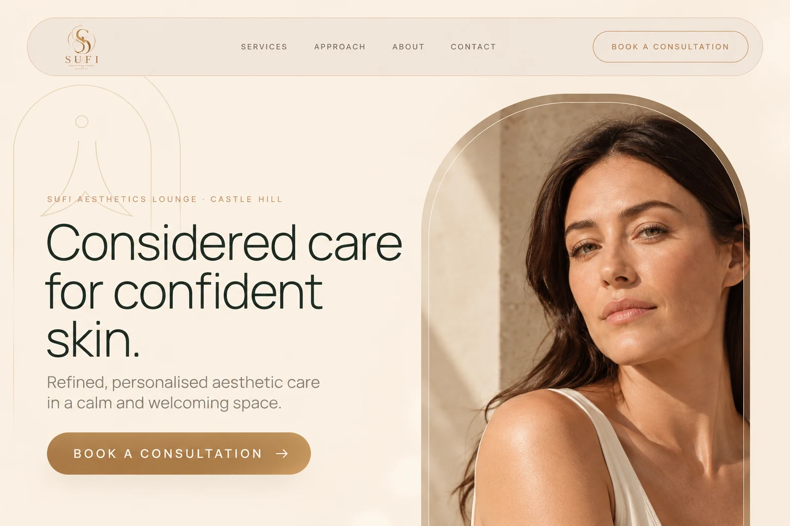 SUFI Aesthetics Lounge website presentation
