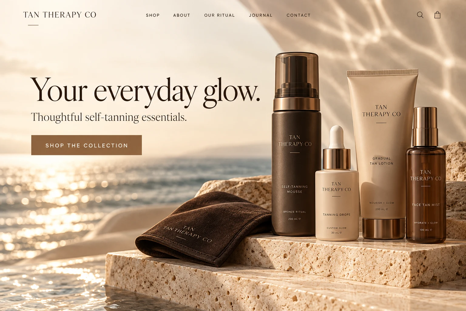 Tan Therapy Co website cover presentation