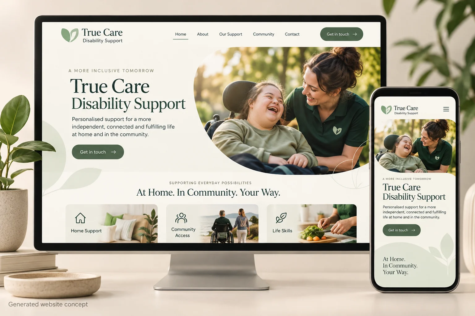 True Care Disability Support Presented concept