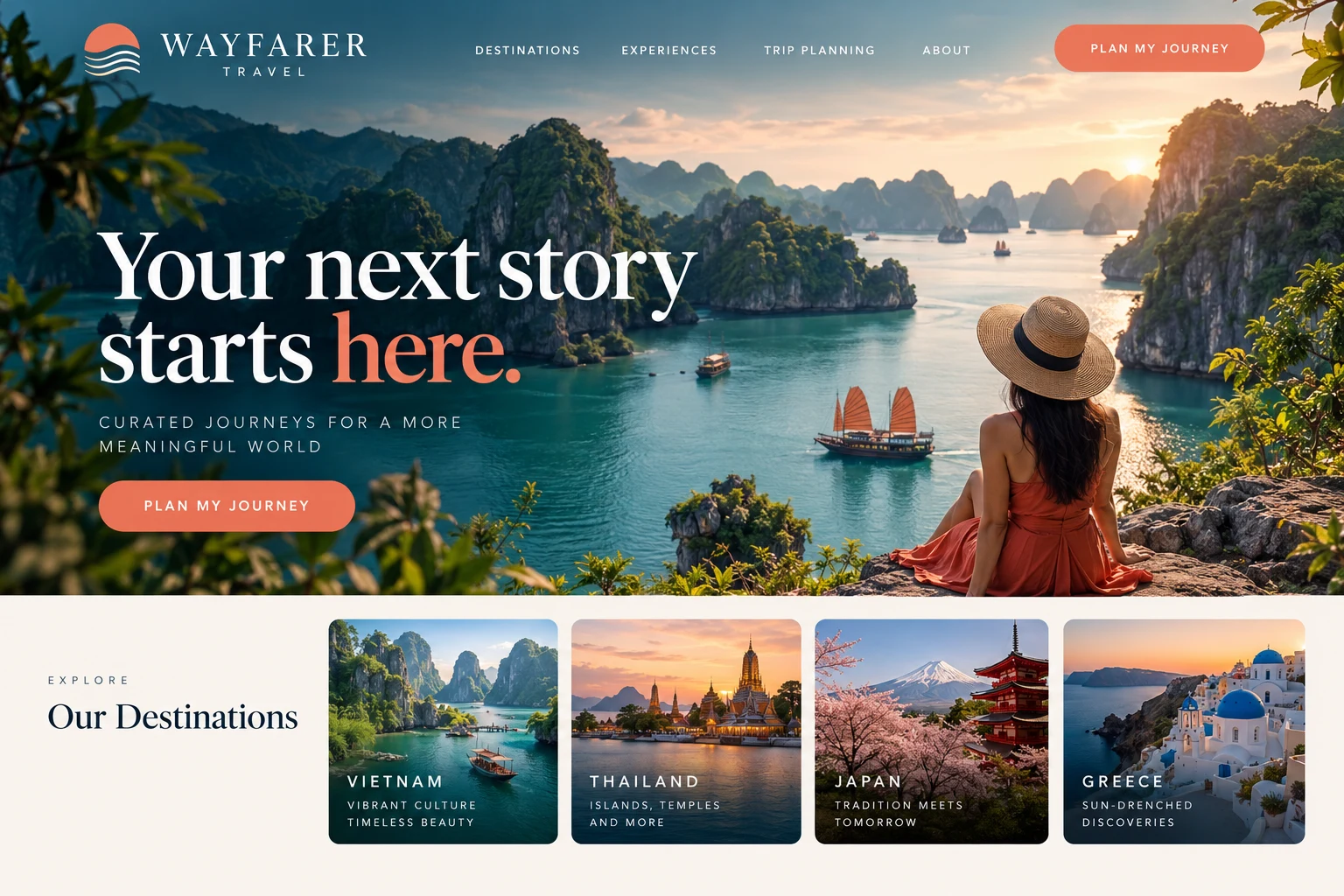 Wayfarer Travel website concept
